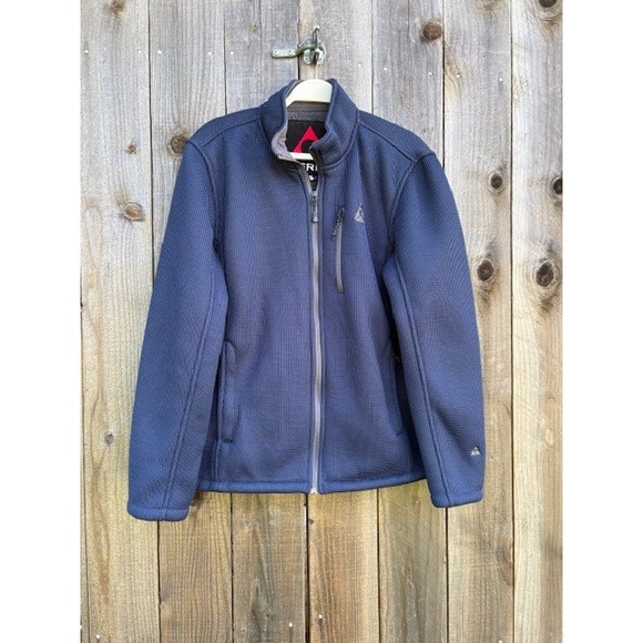 Gerry Other - Gerry Mens Full Zip Sherpa Lined Waffle Knit Jacket Navy Blue 1047676 Large